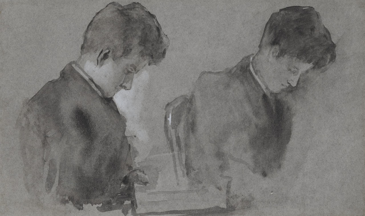 W. B. YEATS READING by John Butler Yeats
