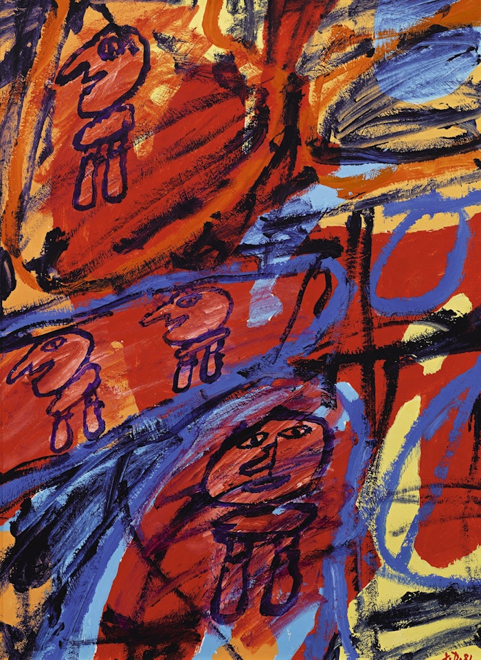 SITE AVEC 4 PERSONNAGES by Jean Dubuffet