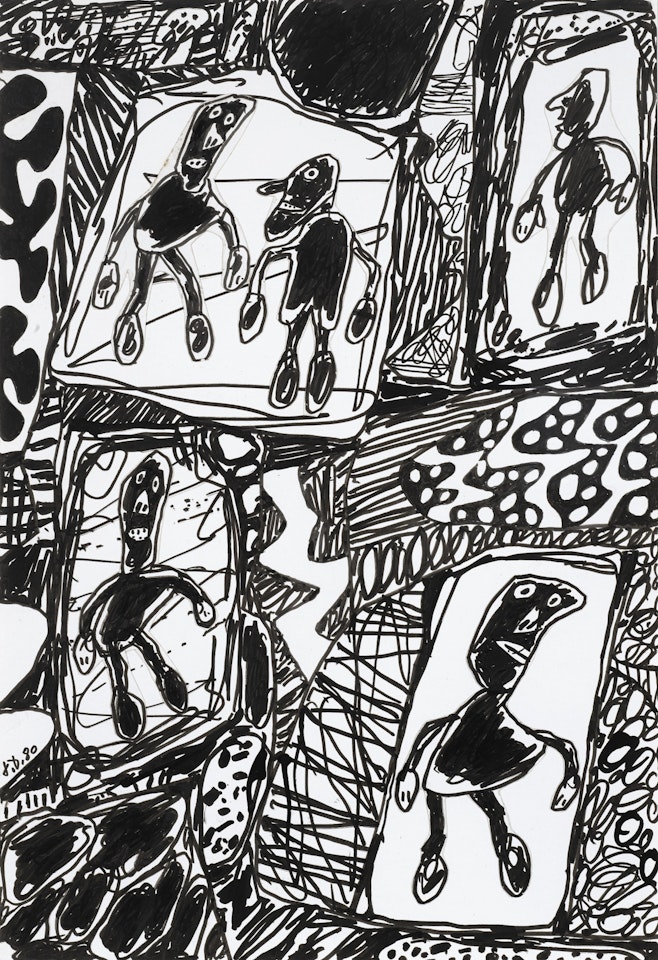 PAYSAGE AVEC 5 PERSONNAGES  by Jean Dubuffet