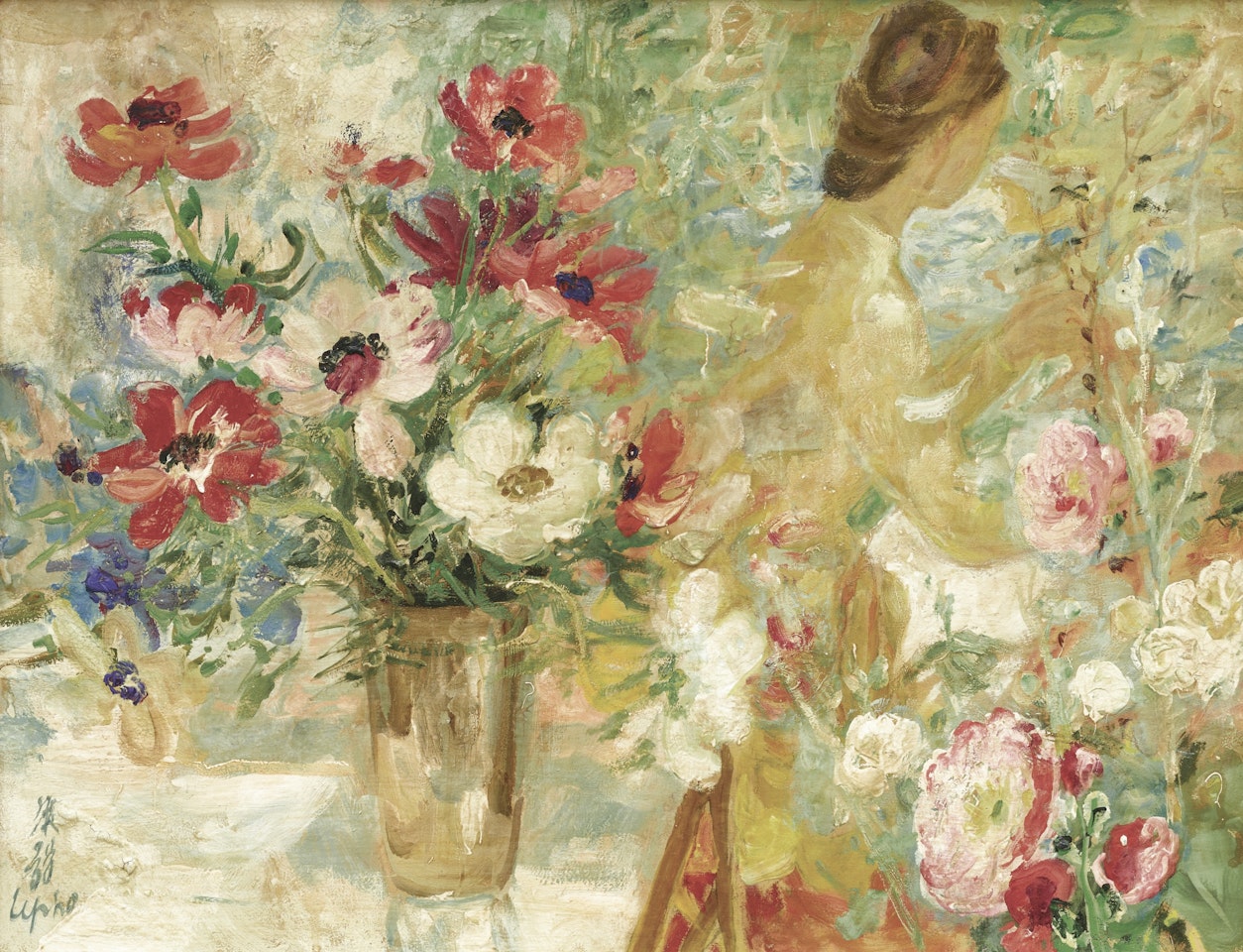 WOMAN WITH FLOWERS by Le Pho