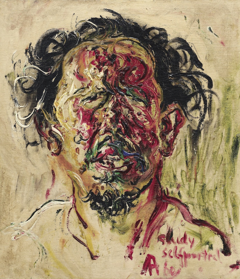STUDY SELF PORTRET (SELF-PORTRAIT STUDY)  by Affandi