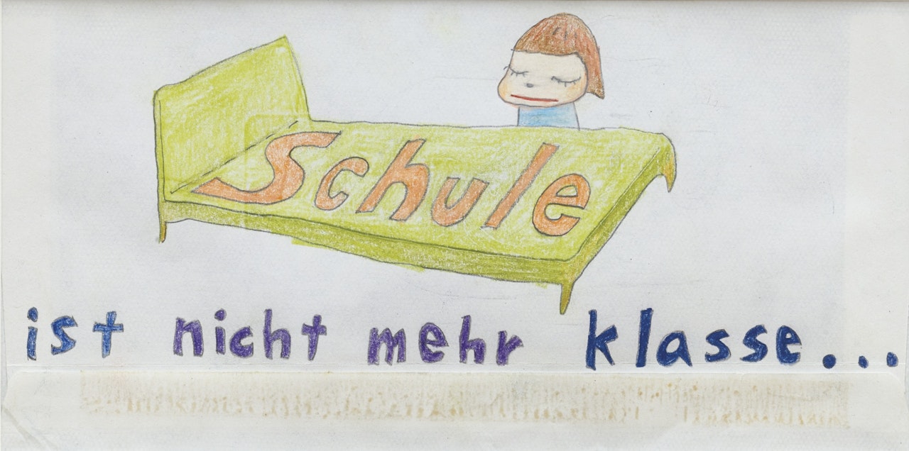 UNTITLED (SCHÜLE IST NICHT MEHR KLASSE) by Yoshitomo Nara