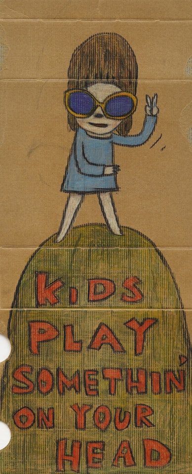 KIDS PLAY SOMETHIN' ON YOUR HEAD by Yoshitomo Nara