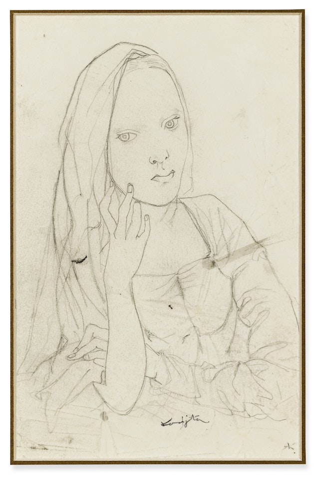 JEUNE FEMME AU VOILE by Leonard Tsuguharu Foujita