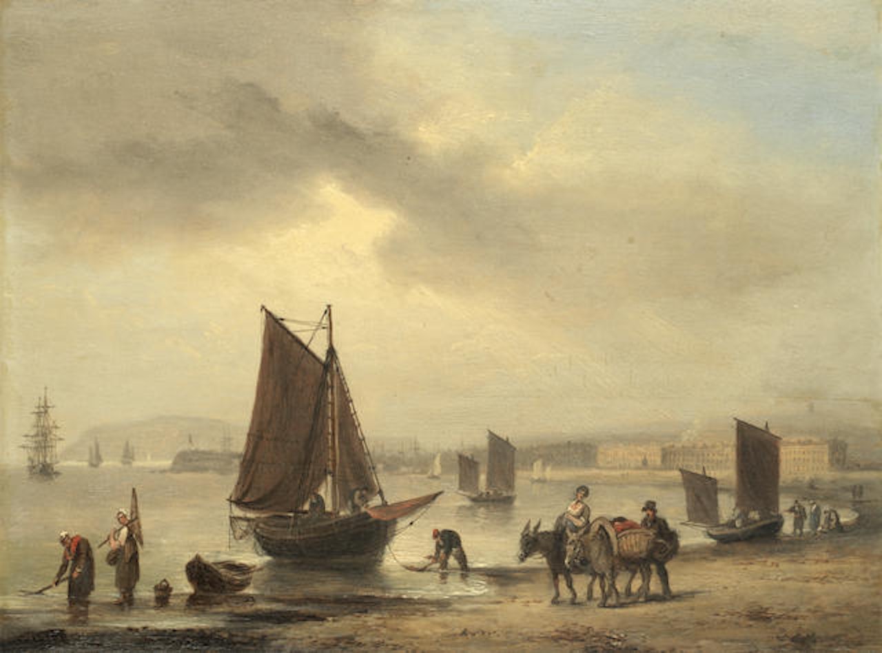 On the coast at Weymouth by Thomas Luny