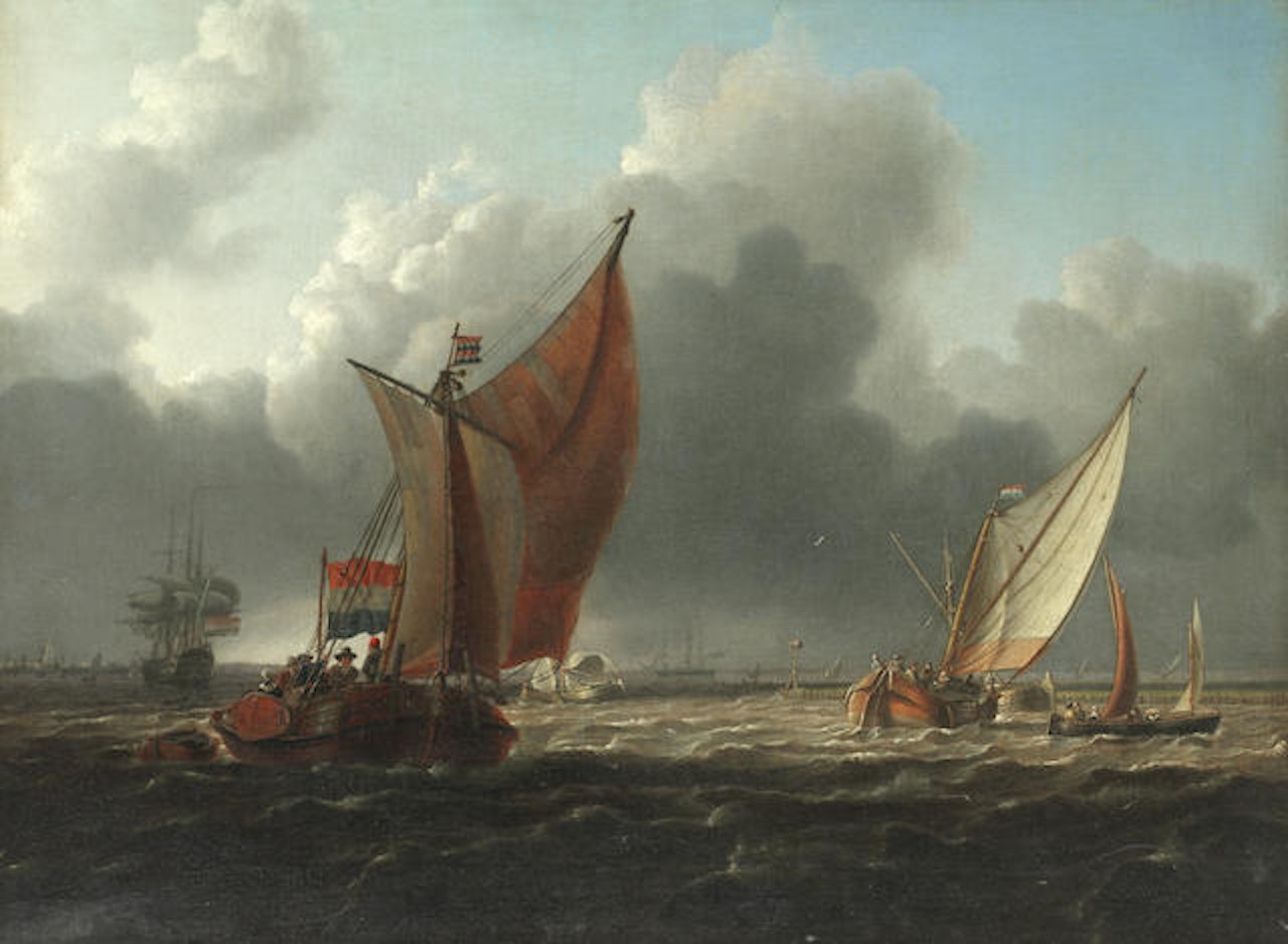 Dutch shipping scene by Charles Martin Powell