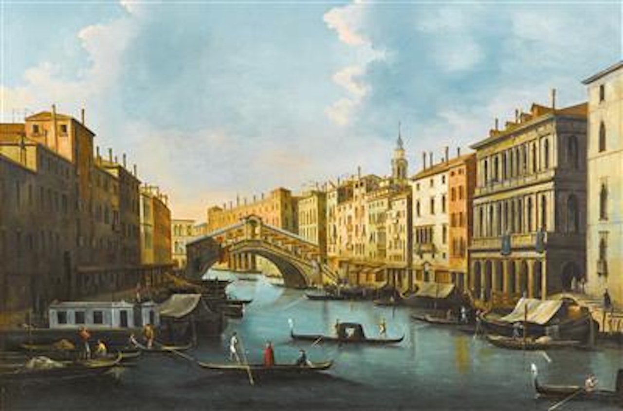 Venice, the Grand Canal with the Rialto bridge by Giuseppe Bernardino Bison