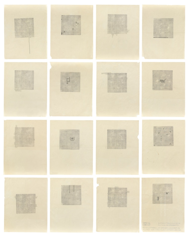 UNTITLED (SEDICI LETTERE ALLA RICERCA DELLA QUADRATURA DEL DIECI)  by Alighiero Boetti