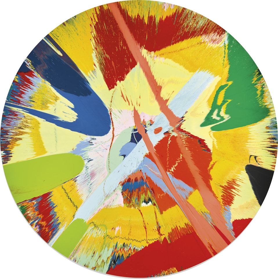 BEAUTIFUL DOUBLE ORANGE, PASTEL, SLASH PAINTING by Damien Hirst
