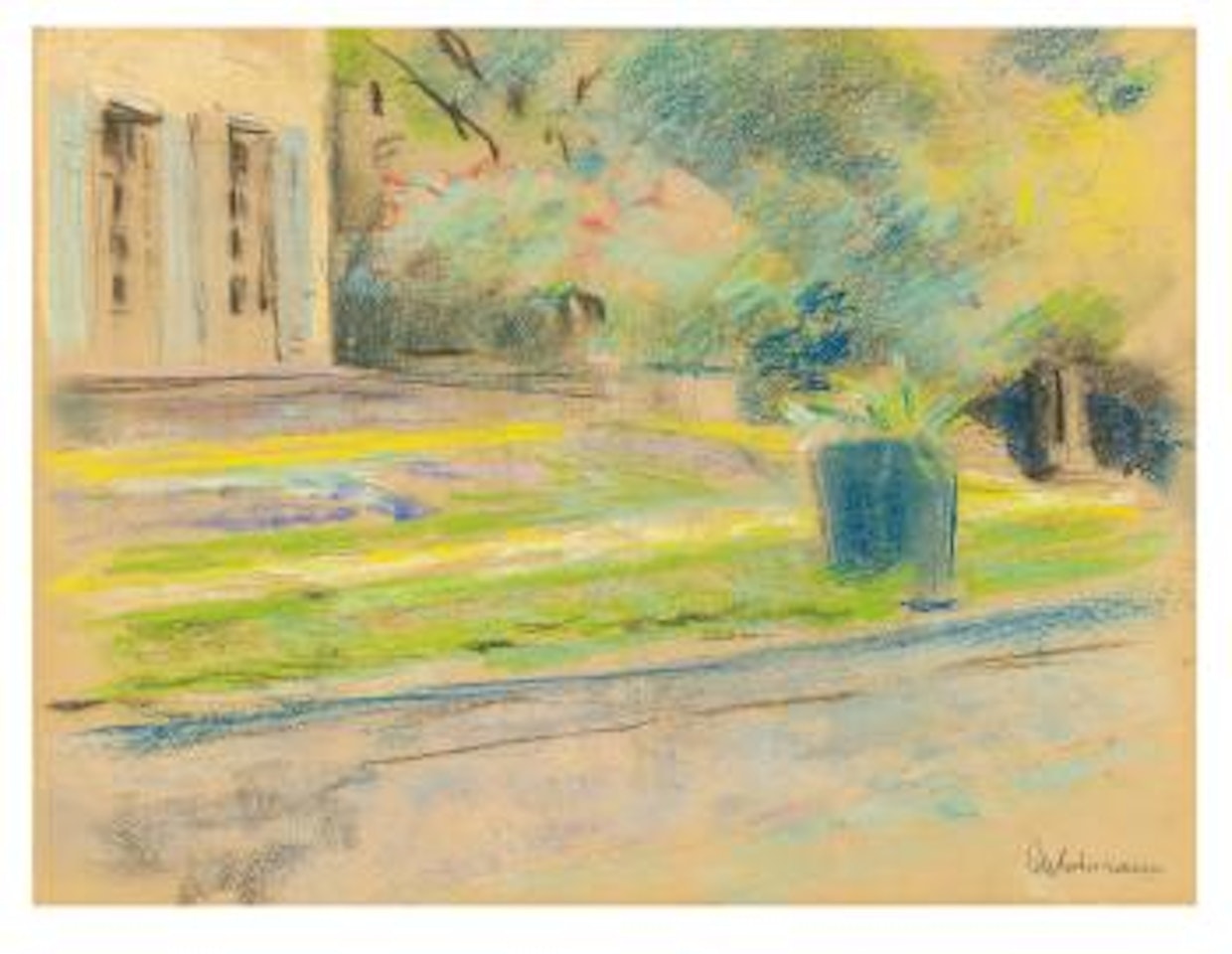 Die Blumenterrasse im Wannseegarten nach Nordwesten ,
Circa
1927 by Max Liebermann