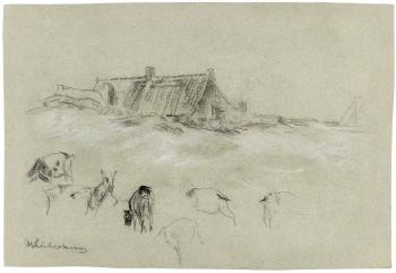 Strandhäuser, Im Vordergrund Ziegen ,
Circa
1896 by Max Liebermann