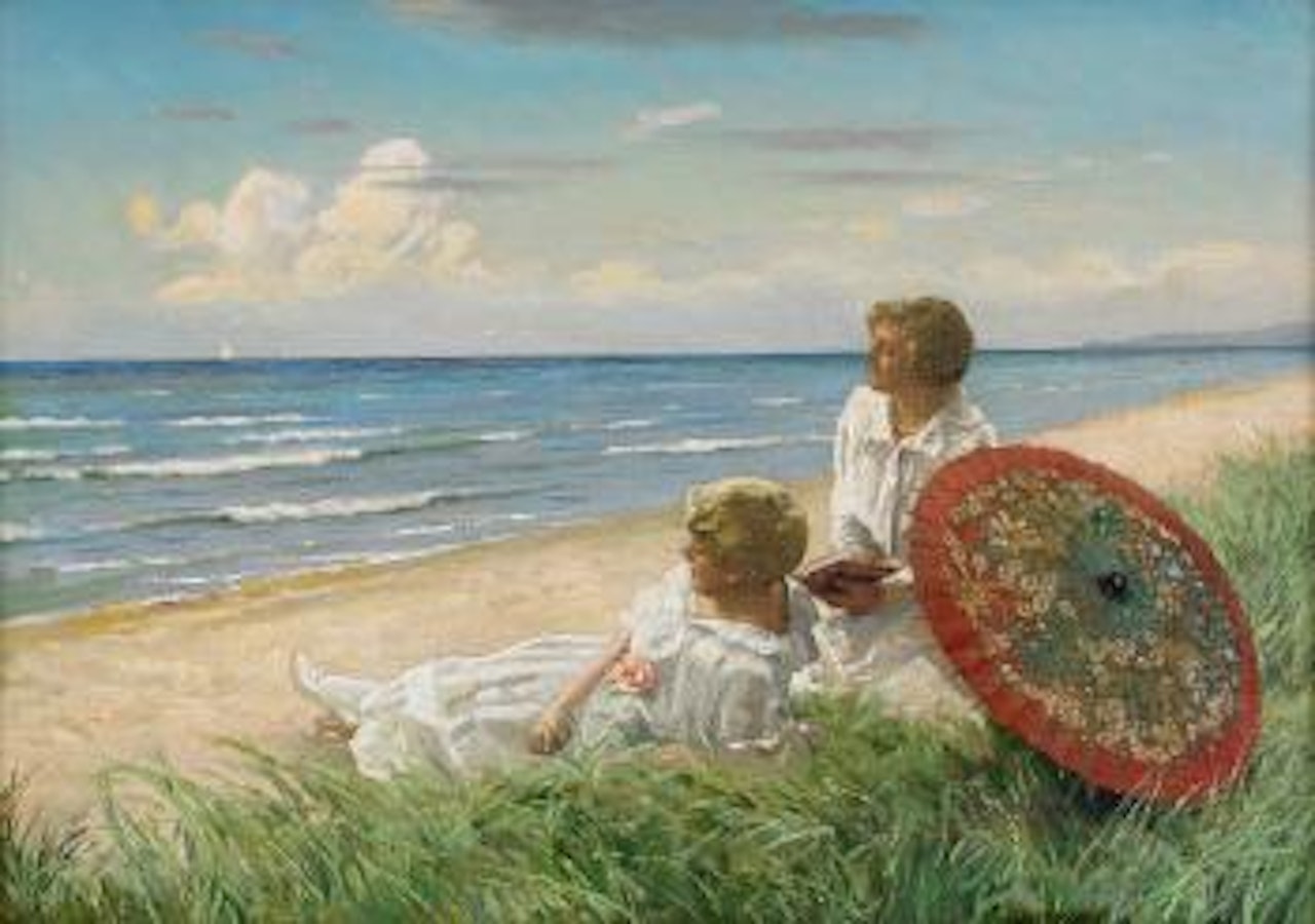 The red umbrella , by Paul Fischer