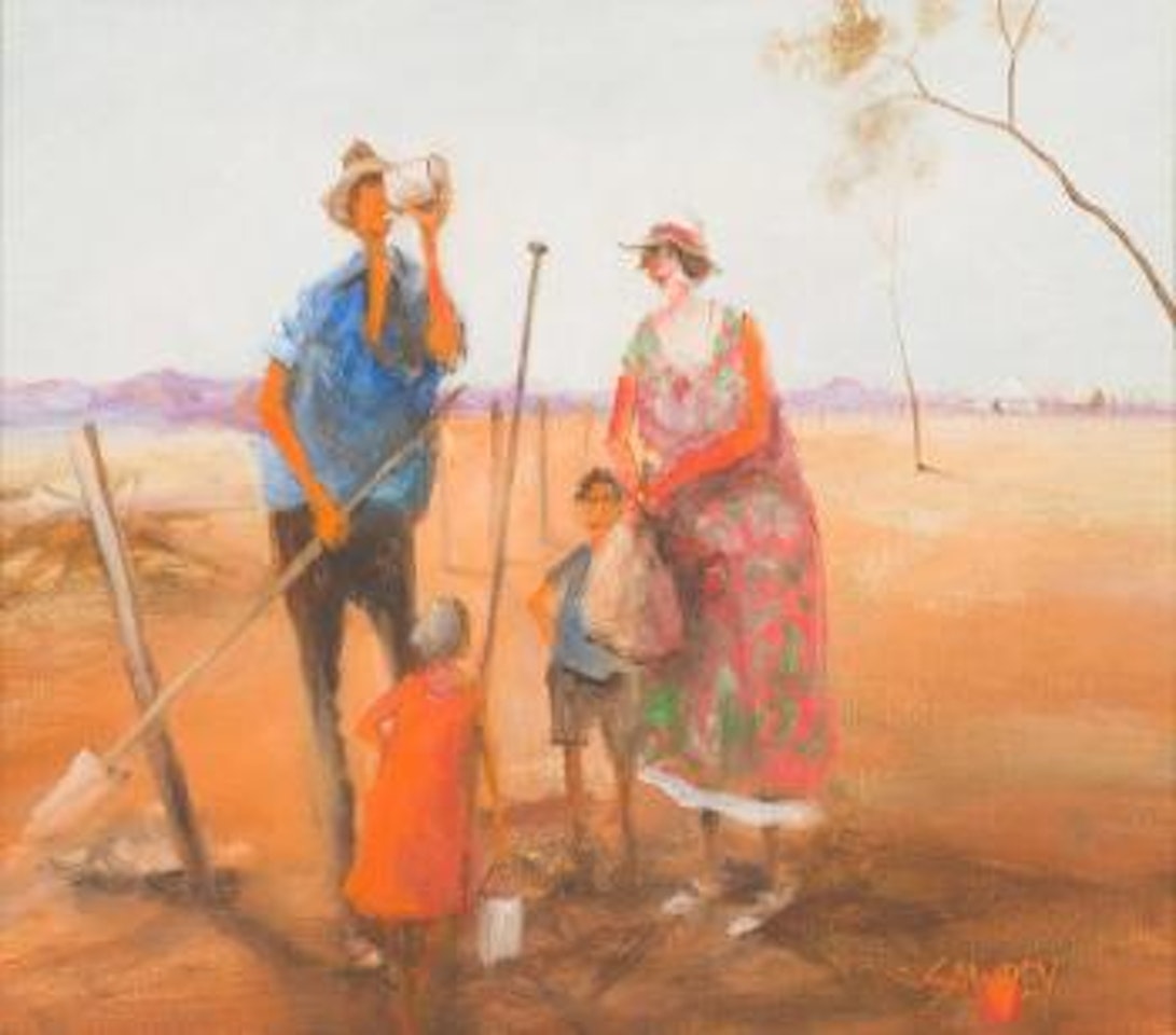 The fencer and his missus , by Hugh Sawrey
