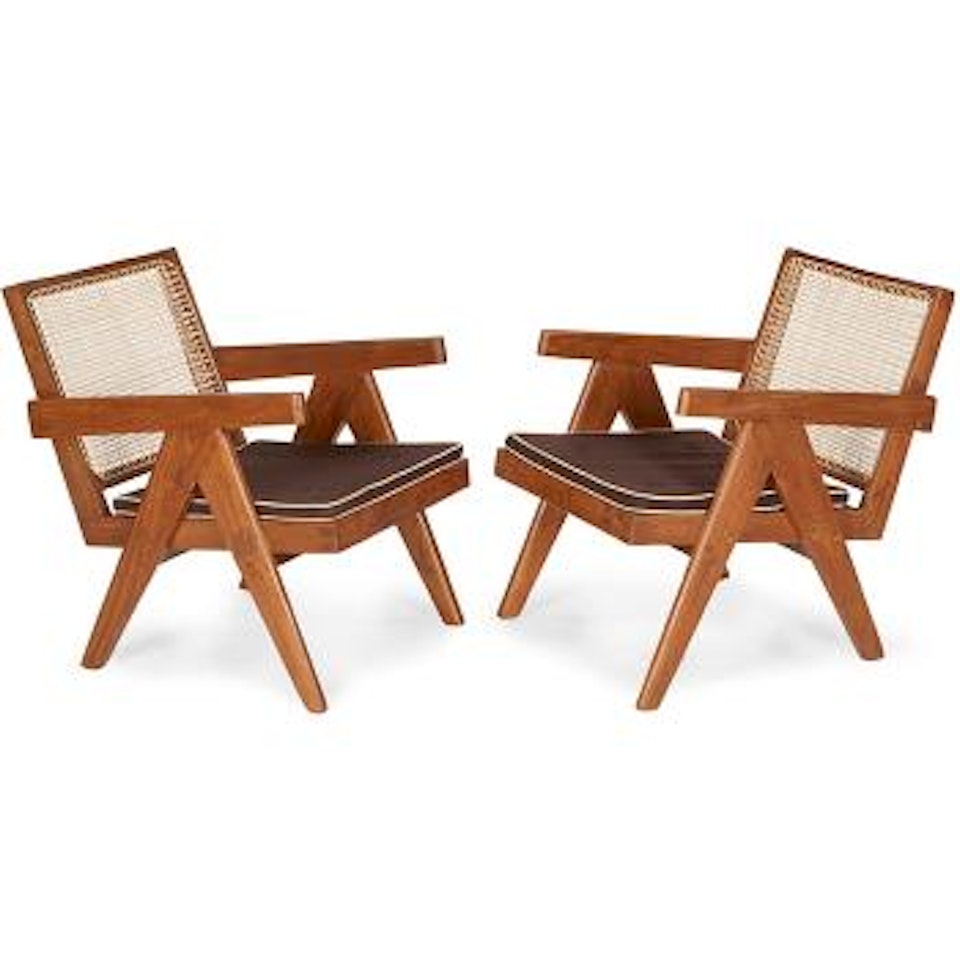 Low lounge chairs, model PJ-SI-29-A ,
Circa
1955 by Pierre Jeanneret