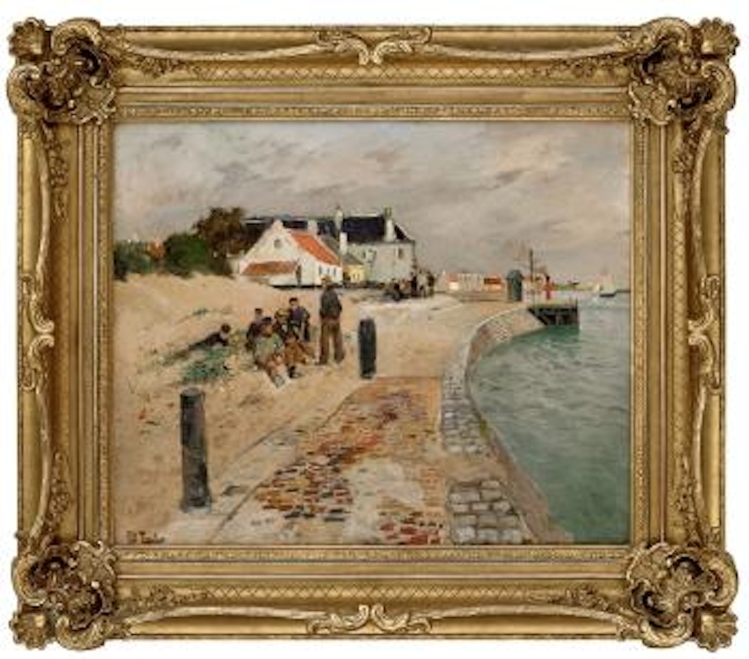 Fransk landsby med folkeliv , by Fritz Thaulow