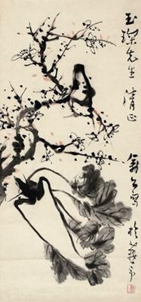 Plum blossoms and cabbages , by Li Kuchan