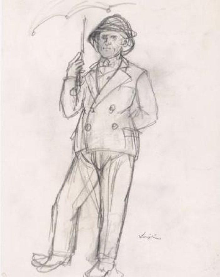 L'homme à l'ombrelle , by Leonard Tsuguharu Foujita