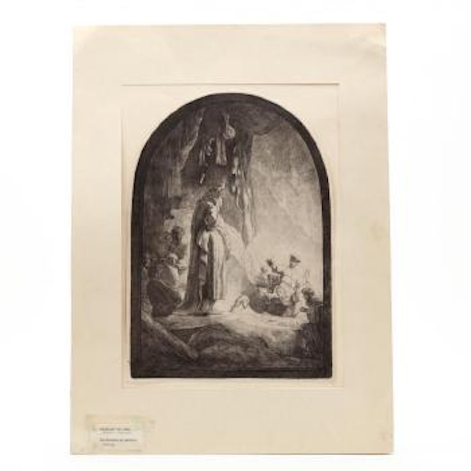 The raising of Lazarus, larger plate ,
Circa
1630 by Attributed to Rembrandt Harmensz van Rijn