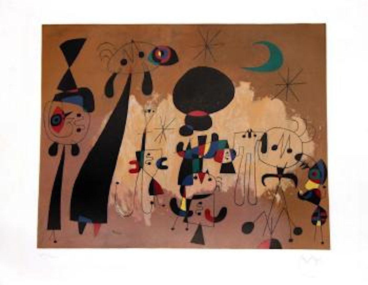Woman Moon Stars ,
1949 by Joan Miró
