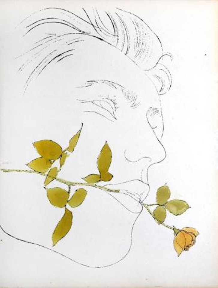 Man with a yellow rose ,
1957 by Andy Warhol