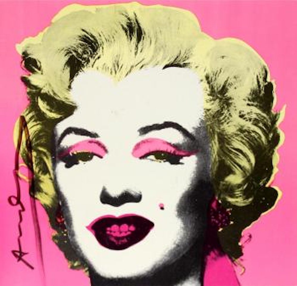 Painted Marilyn signed invitation ,
1981 by Andy Warhol