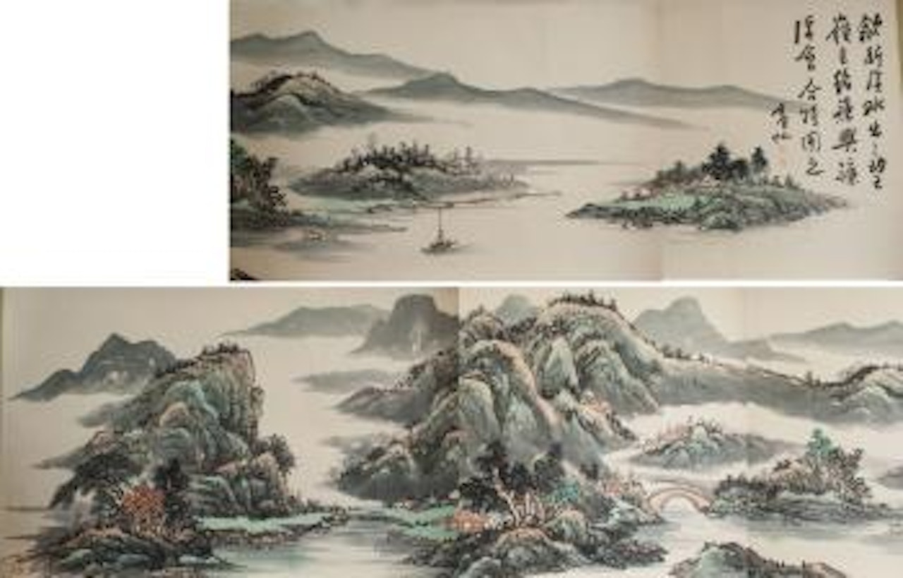 Painting of mountainous landscape , by Huang Binhong