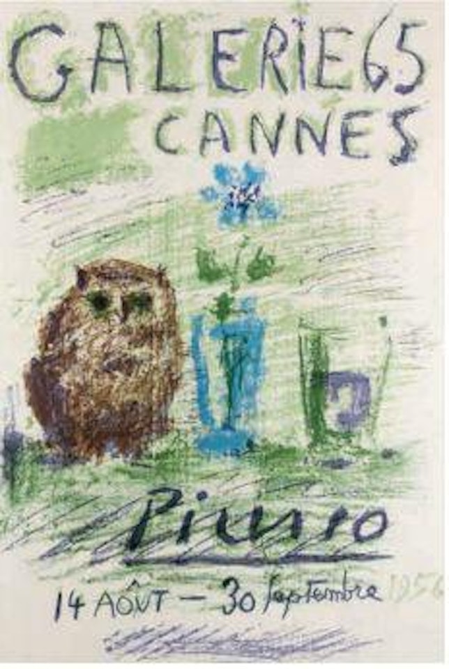 Hibou, verre et  eurs (Galerie 65 Cannes) ,
1956 by Pablo Picasso