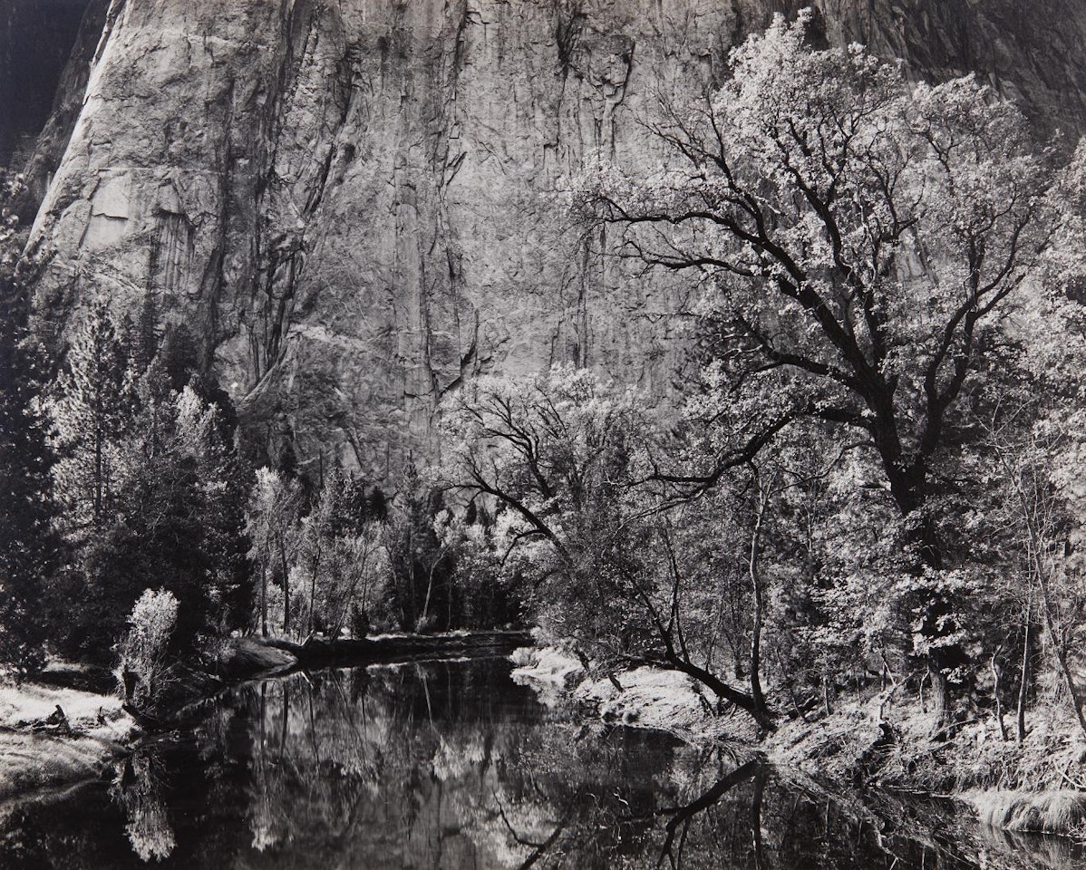Merced River, Cliffs, Autumn, Yosemite Valley, California by Ansel Adams