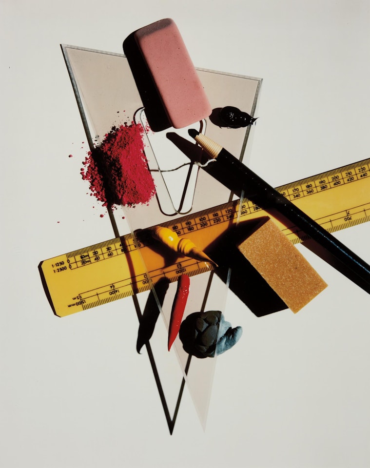 Still Life with Triangle and Red Eraser, New York by Irving Penn