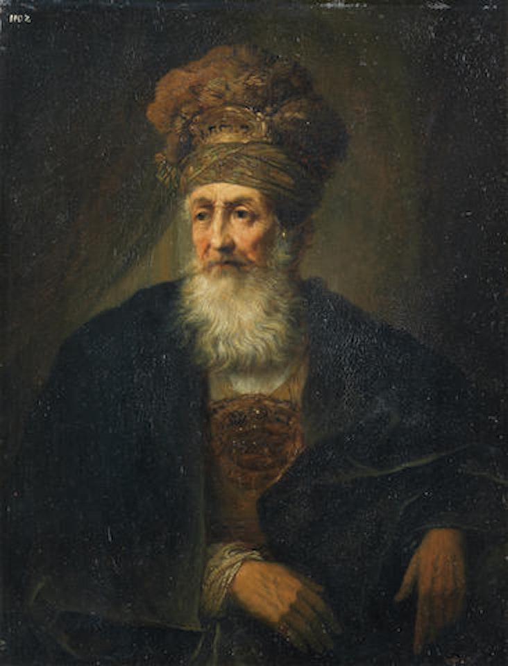 Portrait of an elderly rabbi by Christian Wilhelm Ernst Dietrich