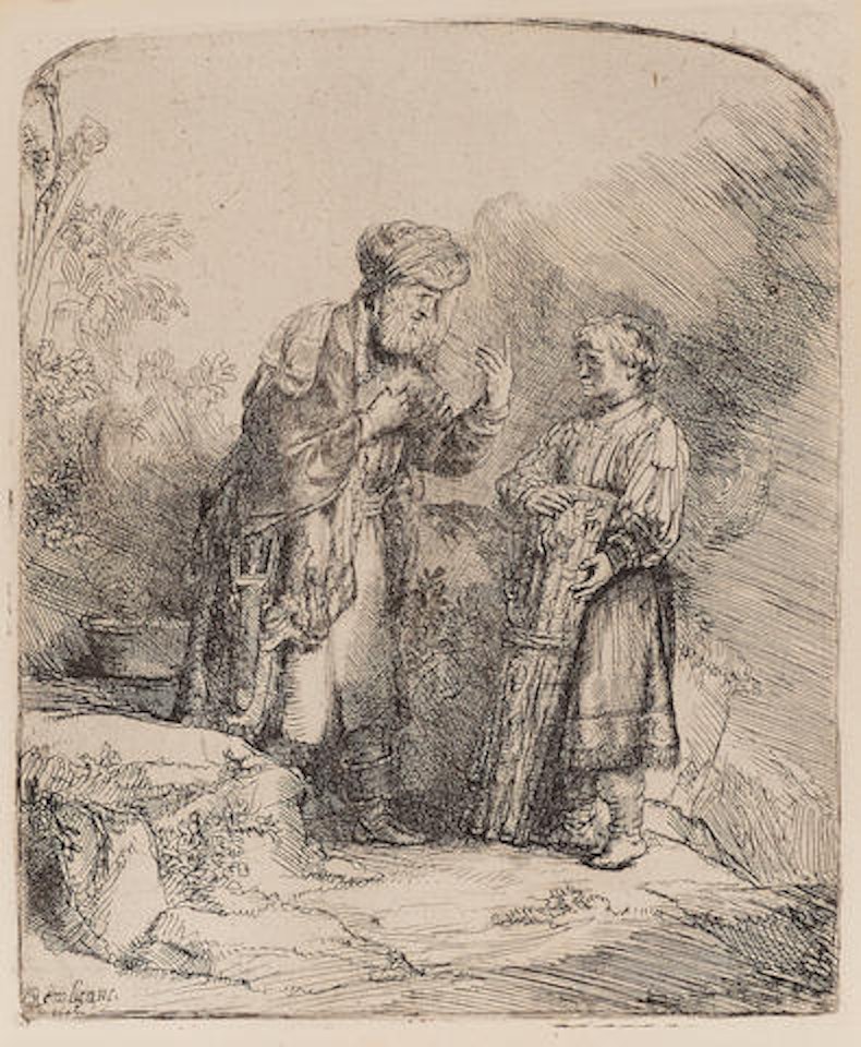 Abraham and Issac by Attributed to Rembrandt Harmensz van Rijn