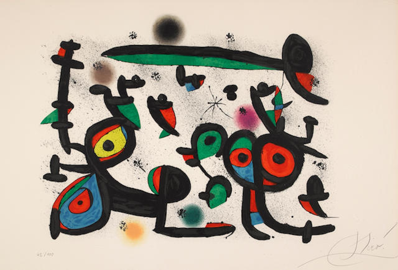 Les Amoureux et Luna Park I by Joan Miró