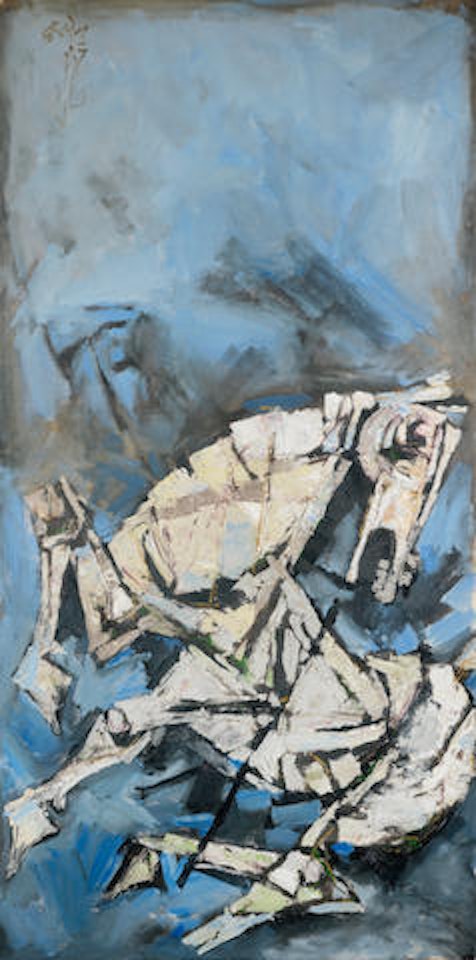 Horse Blue Black by M.F. Husain