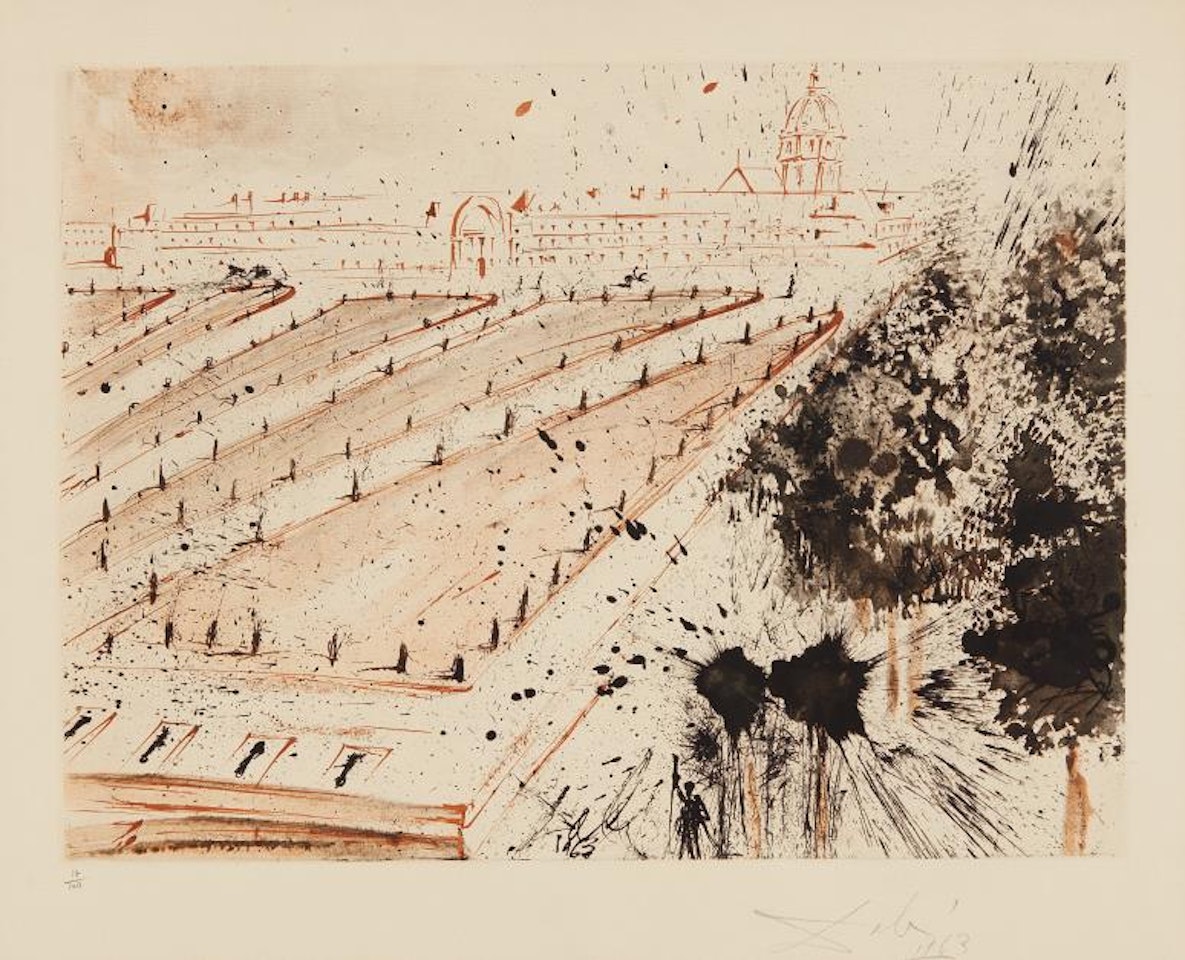 Esplanade des Invalides, plate 2 from the Paris Series, by Lluís Bracons by Salvador Dali