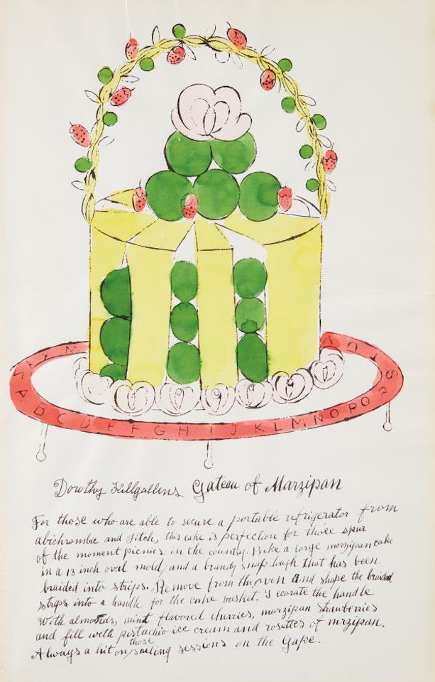 Dorothy Killgallens Gateau of Marzipan, from Wild Raspberries by Andy Warhol