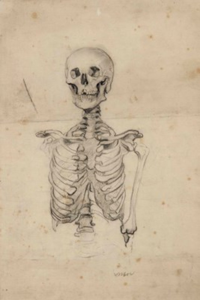 Squelette (recto); Étude (verso) by James Ensor