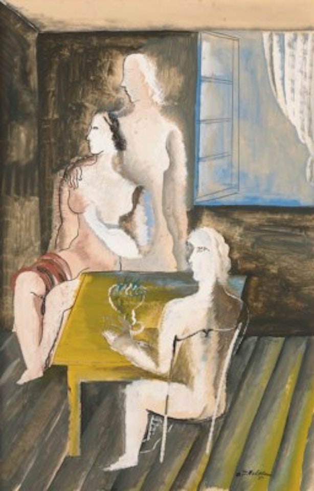 Trois nus à table by Ossip Zadkine