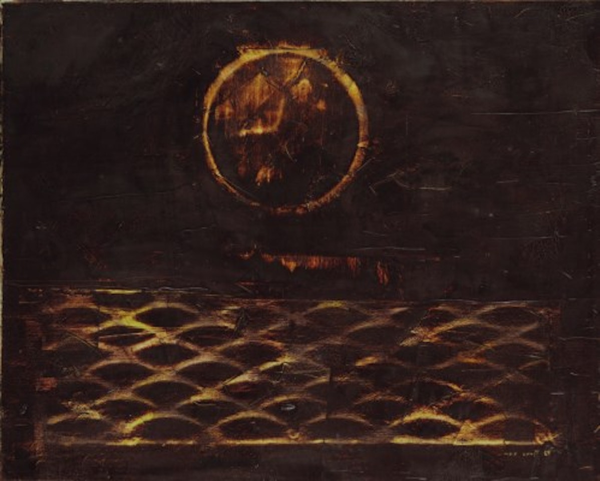 Une école de harengs défile sous une lune brune by Max Ernst