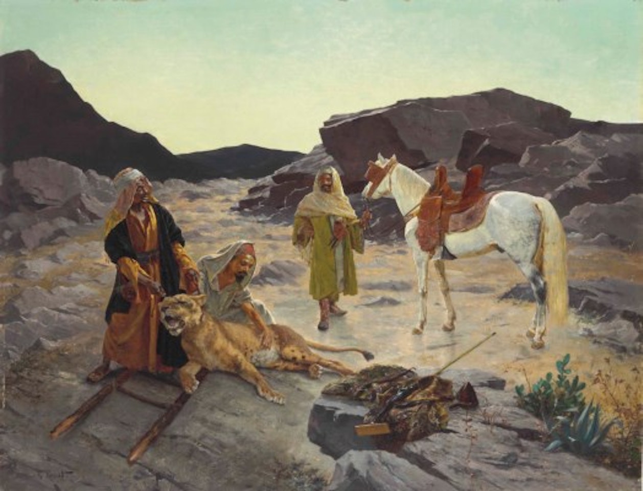 The Captured Lion by Rudolf Ernst