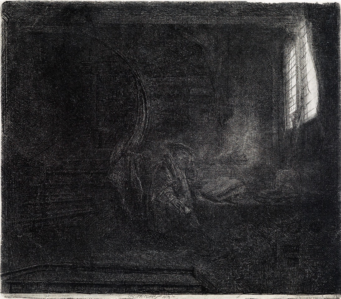St. Jerome In A Dark Chamber by Attributed to Rembrandt Harmensz van Rijn