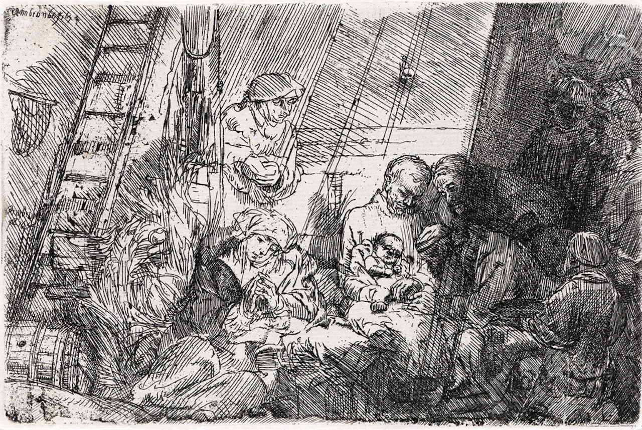 The Circumcision In The Stable by Attributed to Rembrandt Harmensz van Rijn