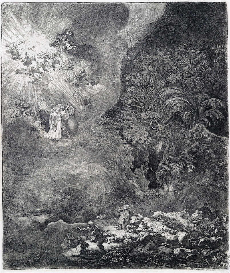 Joseph's Coat Brought to Jacob; The Angels Appearing to the Shepherds; and The Raising of Lazarus by Attributed to Rembrandt Harmensz van Rijn