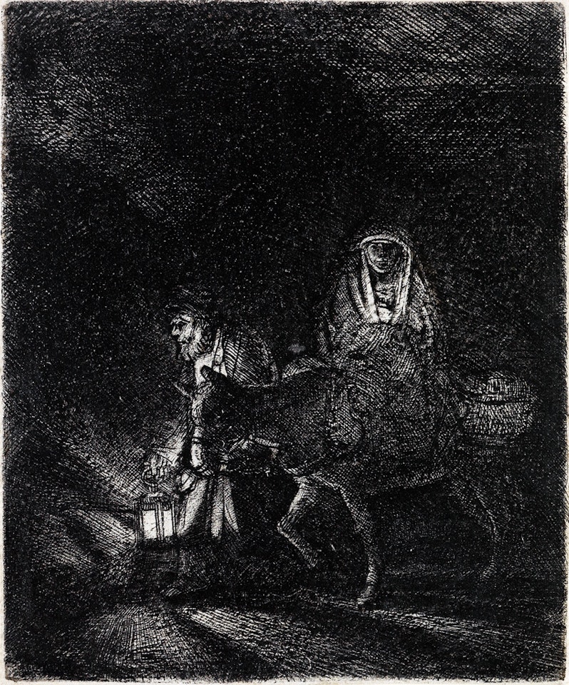 The Rest On The Flight Into Egypt: A Night Piece by Attributed to Rembrandt Harmensz van Rijn