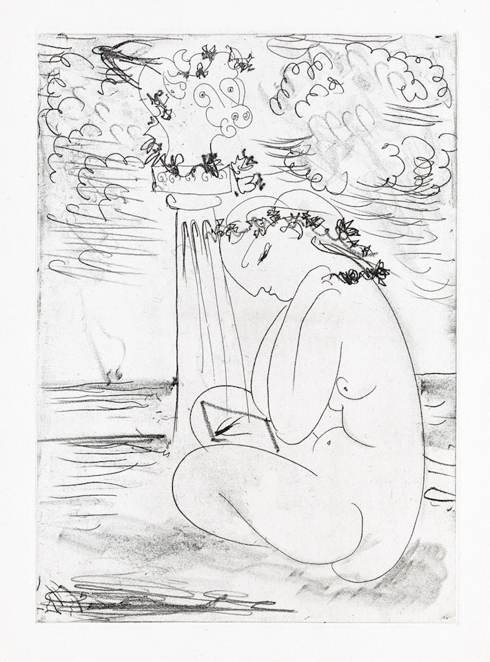 Jeune Femme Surprenant Le Reflet D'une Hirondelle Dans Son Miroir by Pablo Picasso