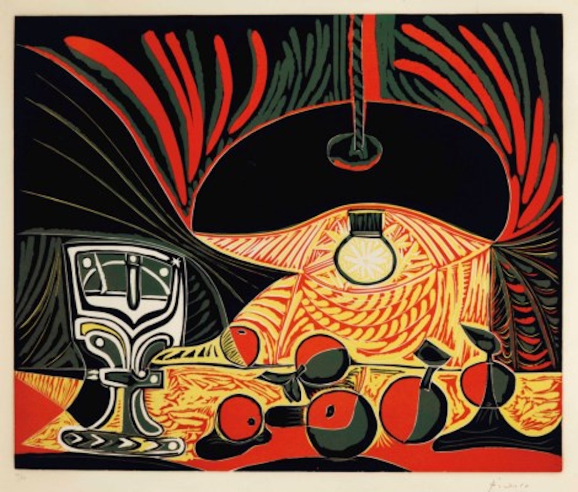 Nature morte au verre sous la lampe by Pablo Picasso