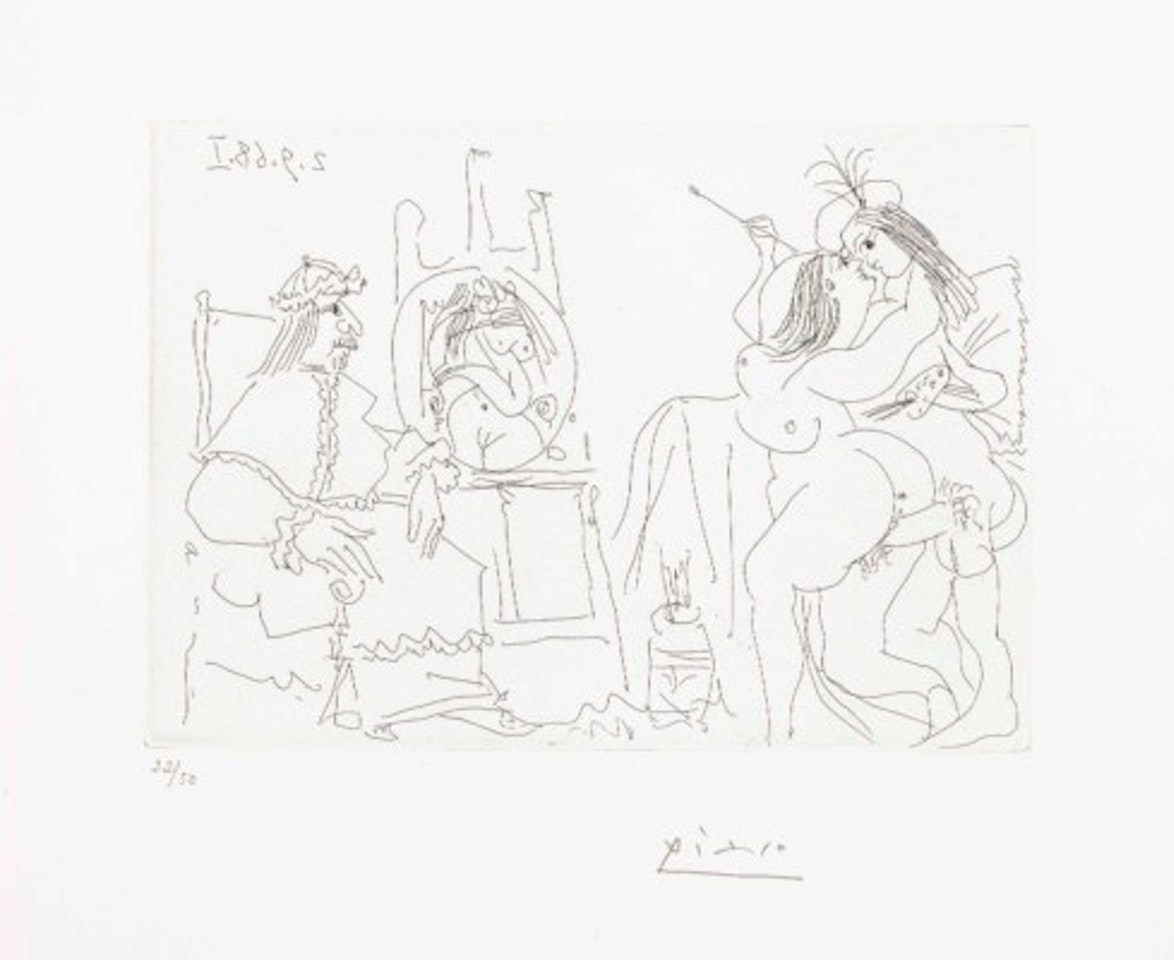 Raphaël et la Fornarina. X: le Pape a fait apporter son fauteuil, from La Série 347 by Pablo Picasso