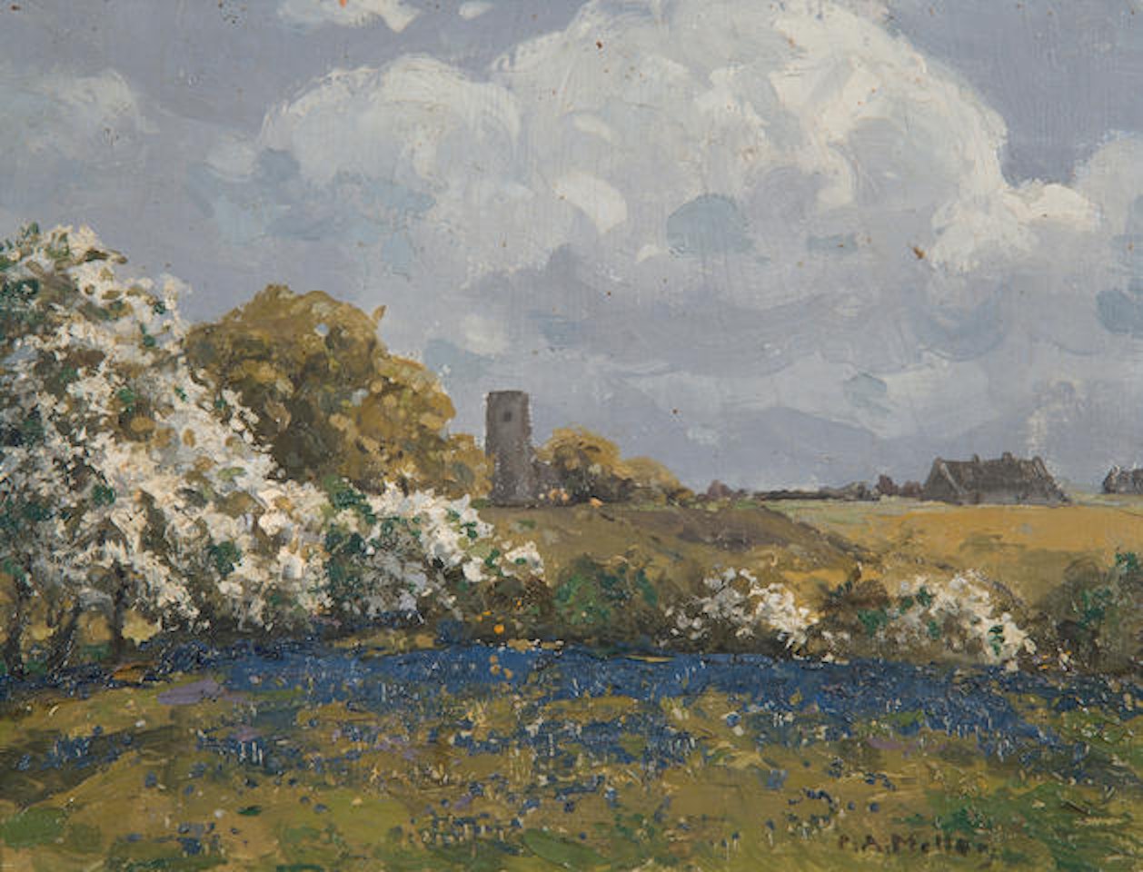 Herringfleet Church, outside sketch' by Campbell Mellon