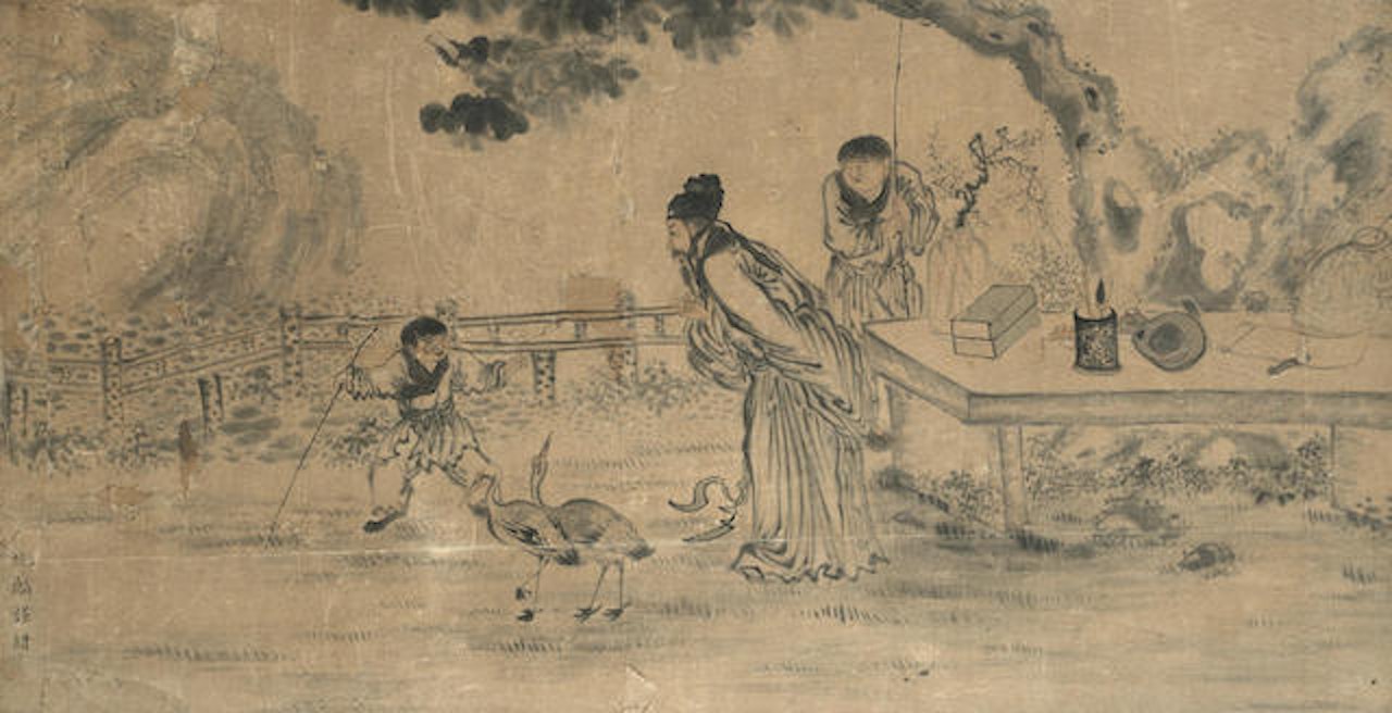Scholar and Boys by Chinese School
