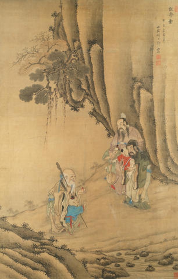 Shoulao and Attendants by Chinese School