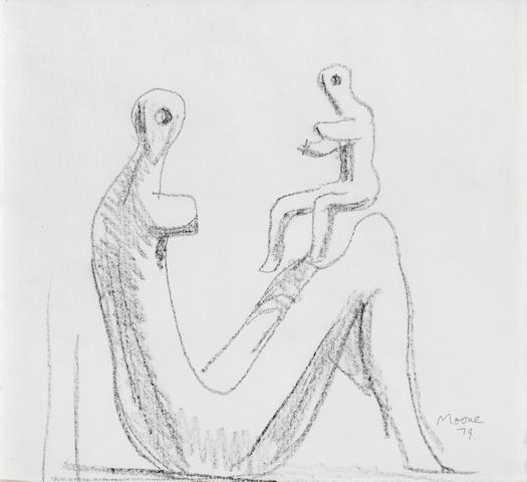 Sketch of 'Mother and Child: Fragment by Henry Moore